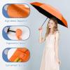 Yoobure Travel Umbrella Portable Compact Umbrellas, Pocket Mini for Purse, Umbrellas for UV Sun & Rain Small for Backpack, Umbrella with Case Folding for Kids Women,Orange view 3