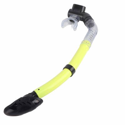 3 Colors Silicone Mouthpiece Swimming Snorkel Swim Snorkel Adult for Lap Swimming Full Dry Air Breathing Tube for Divers (Yellow)