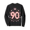 90 Pink Crown 90 Years Old Happy 90th Birthday Girl Women Sweatshirt view 1