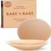 Bare Babe Reusable Silicone Nipple Covers - Waterproof, Nude, 4 Shades - Sticky Breast Stickers for Strapless Dress (Honey, X-Large) view 1