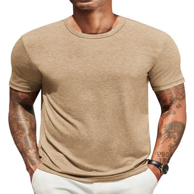 COOFANDY Men's T Shirts Short Sleeve Soft Crew Neck Lightweight Tee Shirts Casual Summer Basic Tops