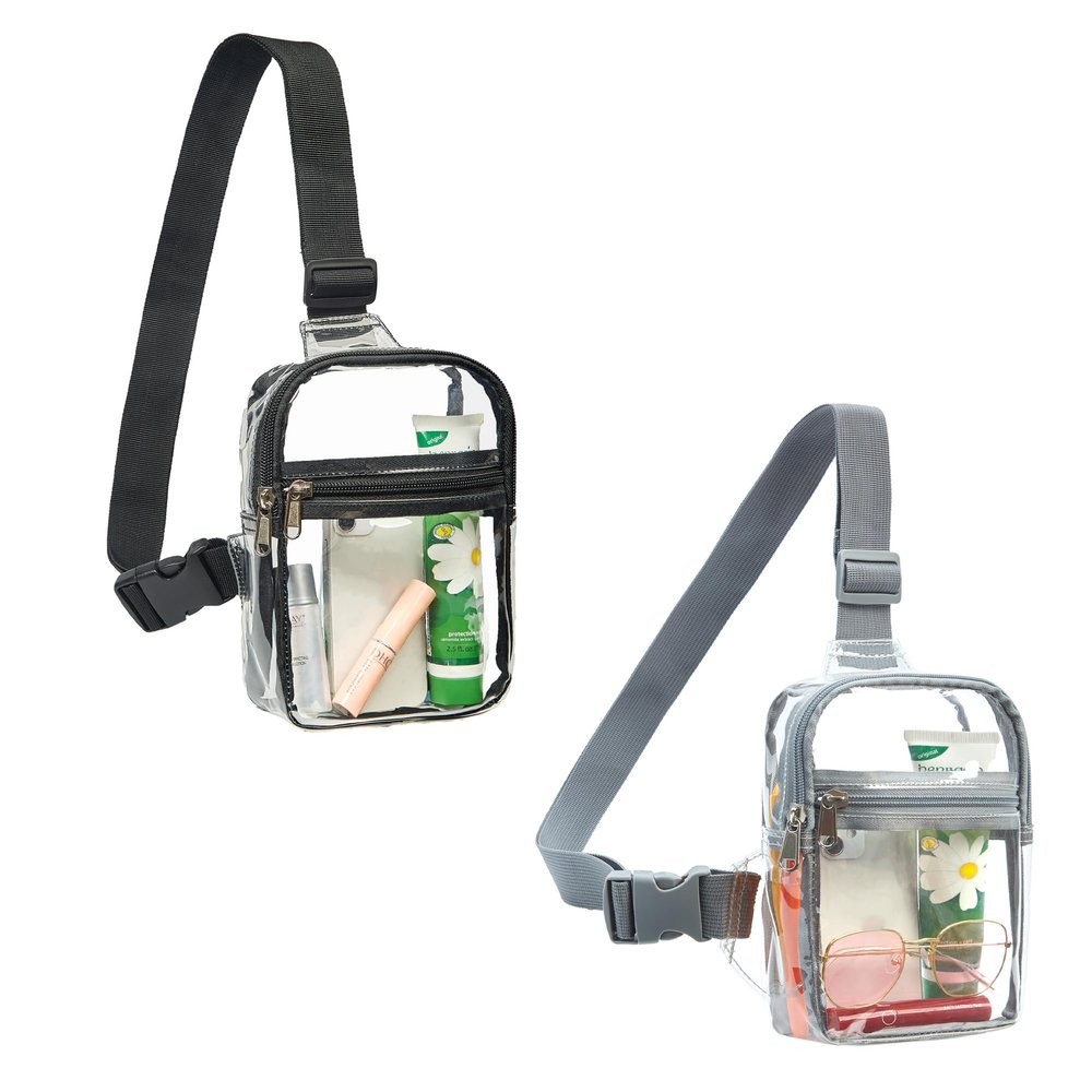 gdbis Clear Mini Sling Bag, Heavy Duty Clear Purse Fanny Packs, Cute Chest Crossbody Backpack for Women