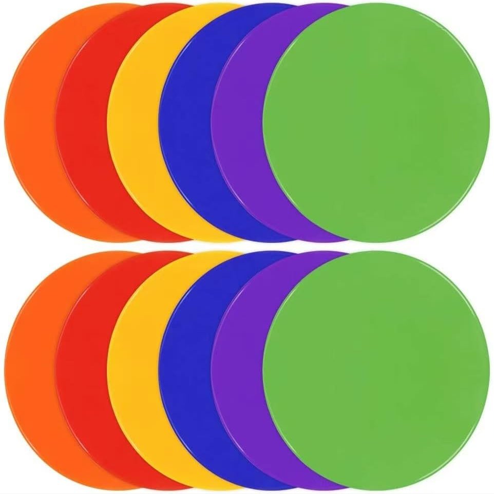 TuXHui Poly Spots 9 Inch Spot Markers for Gym Floor Flat Cones