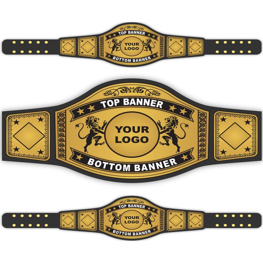 HANDSY Customizable Championship Belt - Personalized Custom Wrestling Belt - Custom Championship Belts for Award Sports Events (4mm Brass)
