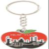 Artisan Owl New York City Skyline Brooklyn Bridge Apple Shape Keychain - Collectible Souvenir Gift (Red) view 1