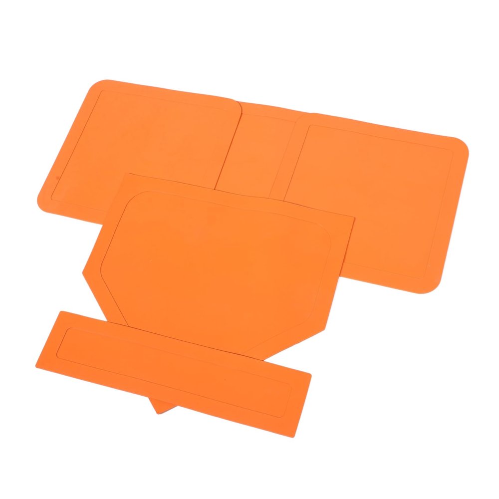 VANZACK 5pcs Rubber Baseball Softball Bases Set Thickened Pitching Mat for Training Kickball Baseball Practice Equipment