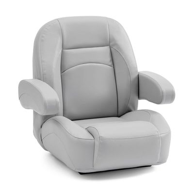 DeckMate Low Back Pontoon Helm Chair - Light Gray