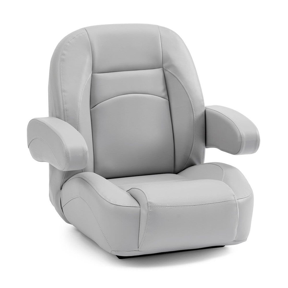 DeckMate Low Back Pontoon Helm Chair - Light Gray
