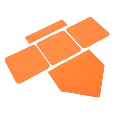 BRIGHTFUFU 5pcs Baseball Bases Pitching Mat Softball Bases Thickened Rubber Construction
