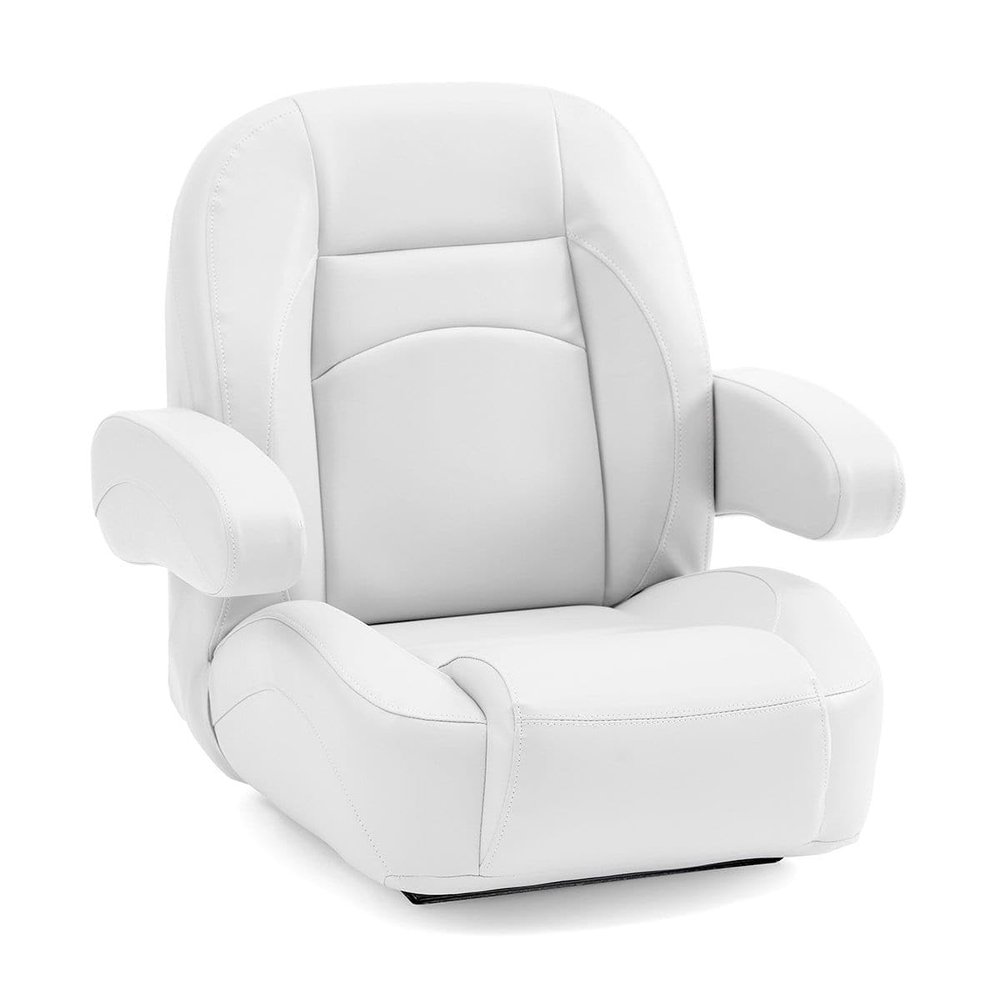 DeckMate Low Back Pontoon Helm Chair - White