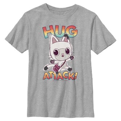 DreamWorks Gabby's Dollhouse Boys' Hug Attack Pandy Short Sleeve Crew Tee, Athletic Heather