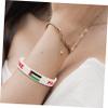 WHAMVOX Silicone Bracelets Palestine Flag 10-pack Elastic Wristbands for Men Women Sports and Games view 3
