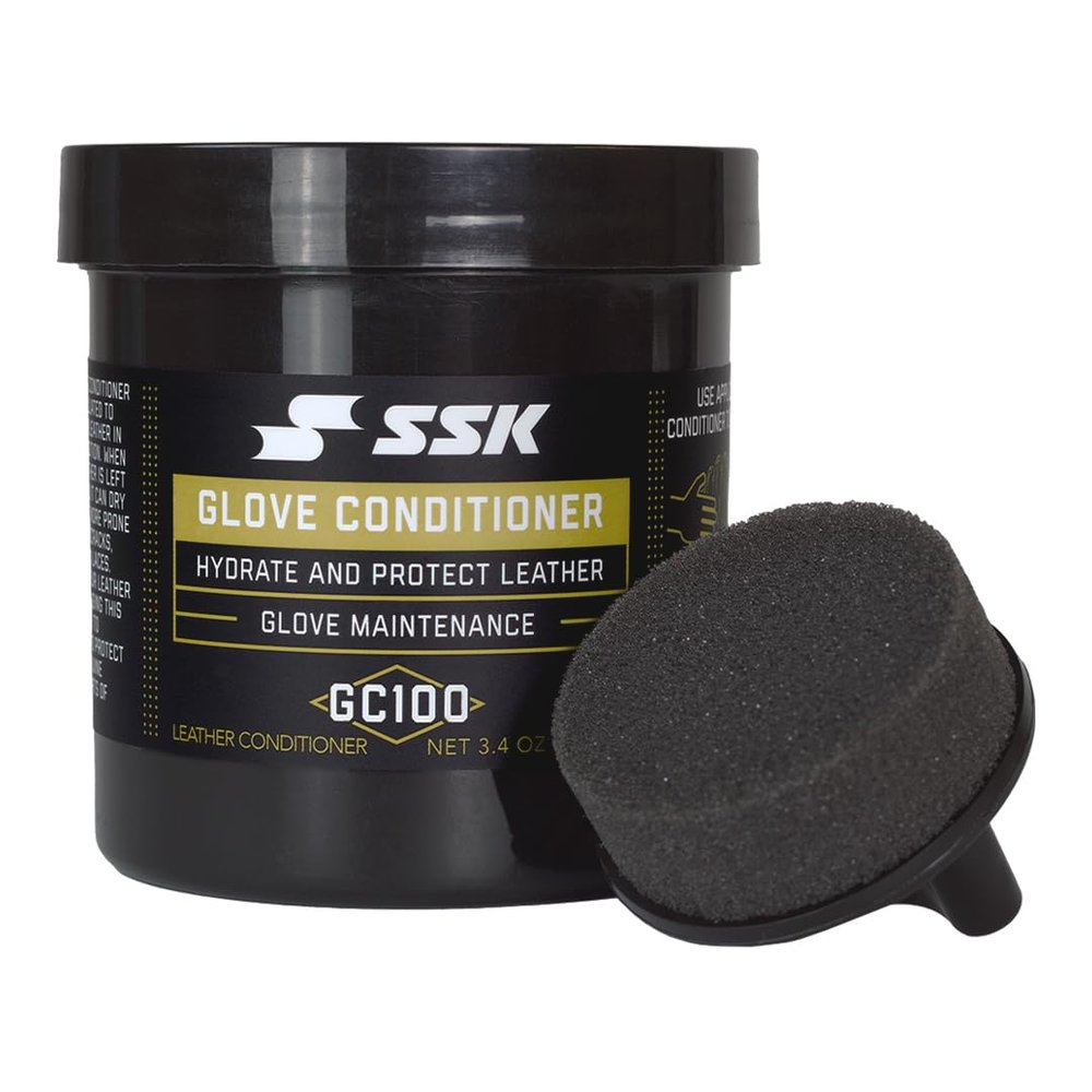 SSK Glove Conditioner with Applicator-Baseball & Softball Glove Maintenance-Hydrates & Protects Leather GC100 (GC100)
