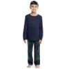 Fruit of the Loom Kids Matching Holiday Family Sleep Pajama Set for Women, Men, and Kids, Navy/Green Plaid, 14-16 view 4