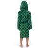 Fruit of the Loom Kid's Fleece Robe, Navy/Green, 4/5 view 2
