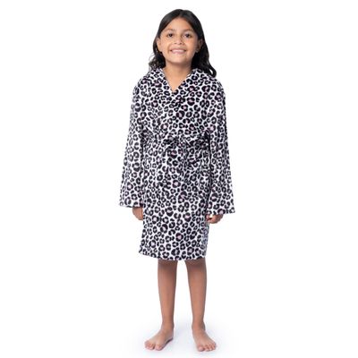 Fruit of the Loom Kid's Fleece Robe, Cheetah, 4/5