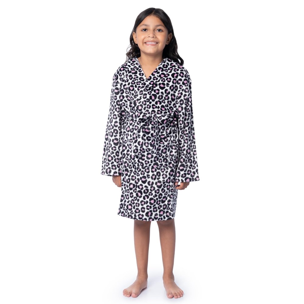 Fruit of the Loom Kid's Fleece Robe, Cheetah, 4/5