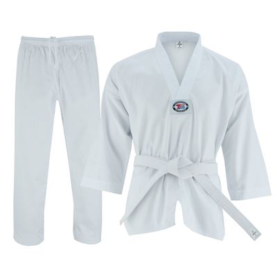 JAGUAR PRO GEAR Regular Taekwondo Gi Uniform Set 8oz Ultra Light Premium Fabric TKD Suit With Belt For Kids Adults Unisex (White, 1)