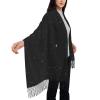 DRTGEDS Black Glitter Sweet Print Women'S Super Soft Classic Cashmere Winter Fringed Scarf For Spring Fall Winter view 4