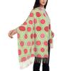 DRTGEDS Watermelon Green Sweet Print Women'S Super Soft Classic Cashmere Winter Fringed Scarf For Spring Fall Winter view 4
