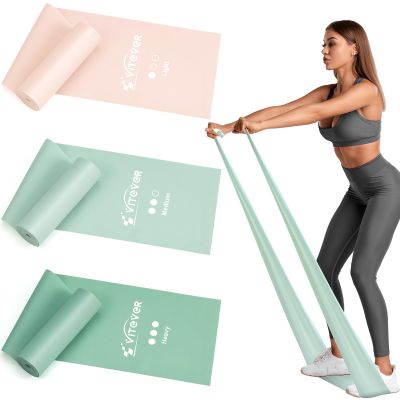 Stretch Bands for Exercise, Resistance Bands for Working Out, Exercise Bands for Physical Therapy, Pilates, Rehab, Stretch, Strength Training and Yoga Starter Set-Green