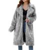Plus Size Luxury Fuzzy Jacket for Women Plush Overcoat Tops Winter Warm Fluffy Faux Fur Solid Coat Jackets Outwear view 1