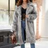 Plus Size Luxury Fuzzy Jacket for Women Plush Overcoat Tops Winter Warm Fluffy Faux Fur Solid Coat Jackets Outwear view 2