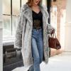 Plus Size Luxury Fuzzy Jacket for Women Plush Overcoat Tops Winter Warm Fluffy Faux Fur Solid Coat Jackets Outwear view 3