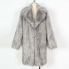Plus Size Luxury Fuzzy Jacket for Women Plush Overcoat Tops Winter Warm Fluffy Faux Fur Solid Coat Jackets Outwear view 4