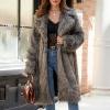 Plus Size Luxury Fuzzy Jacket for Women Plush Overcoat Tops Winter Warm Fluffy Faux Fur Solid Coat Jackets Outwear view 2