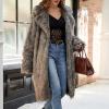 Plus Size Luxury Fuzzy Jacket for Women Plush Overcoat Tops Winter Warm Fluffy Faux Fur Solid Coat Jackets Outwear view 4