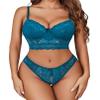 Avidlove Lace Lingerie For Womens Sexy Rave Outfits Spaghetti Strap Tank Top With Panty (Peaock Blue, X-Large) view 1