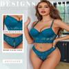 Avidlove Lace Lingerie For Womens Sexy Rave Outfits Spaghetti Strap Tank Top With Panty (Peaock Blue, X-Large) view 2