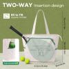 SMRITI Canvas Tennis Tote Bag for Women, Portable Tennis Racquet Shoulder Bag for Large Tennis Racket, Badminton, Pickleball, Padel view 3