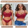 Avidlove Womens Lingerie Set Lace Tops and Panty Sets 2 Piece Lace Babydoll Outfits (Wine Red, Small) view 3