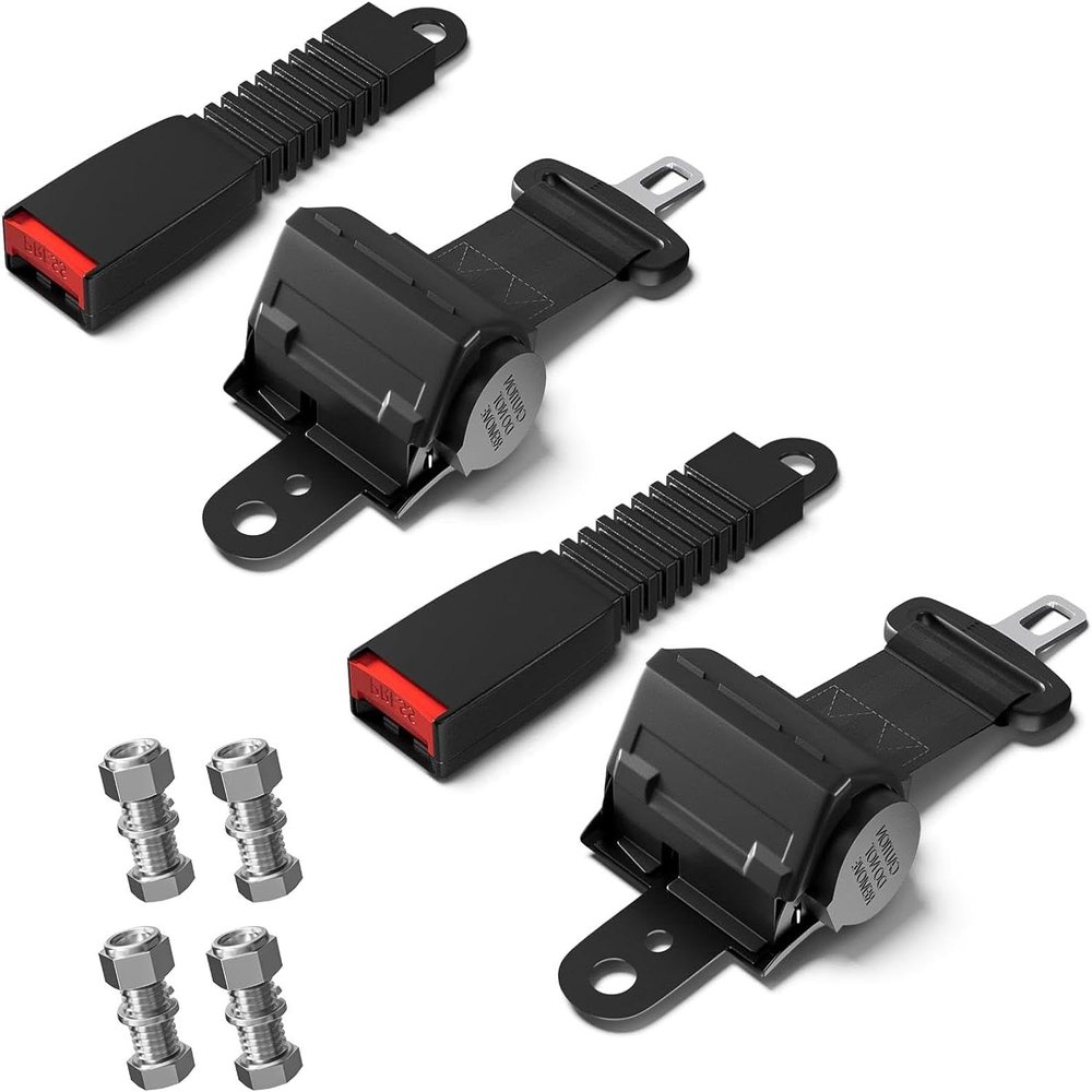 CLUBRALLY Golf Cart Seat Belts, 40" Retractable Universal Golf Cart Seatbelts Kit, Fits Club Car EZGO, Yamaha