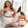Avidlove Plus Size Lingerie Matching Bra and Panty Sets Sexy G String for Women Underwear Outfits Set (White, XX-Large) view 4