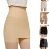 HEYXI Womens Ice Silk High Waist Double Layer Front Crotch Shorts Tummy-Control Traceless Underpants for Skirts Dresses Ice Silk+White view 2