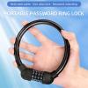 JTLB Combination Lock Cable, Zinc Alloy Cable Lock with 4-Digit Password for High Security Outdoors, with Interlocking Function, Convenient to Carry (Black) view 2