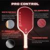 Pro Aramid Fiber Pickleball Paddles, USAPA Approved Pickleball Thermoformed Racket, Premium Aramid Fiber & Carbon Fiber Surface, 13mm Power & 16mm Control (16mm Control - Red) view 3