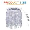 Aukmla Sequin Fringe Outfits Belly Dance Skirt Set Rave Carnival Costume Skirt with Top and Gloves for Women (US, Alpha, One Size, Regular, Regular, Silver Skirt) view 4