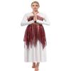 AFAVOM Metallic Lyrical Dance Dress, Long Sleeve Glitters Sequins Costume, Full Length Ruffle Dress with Skirt, Wine XL view 4