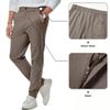 JMIERR Men's Stretch Chino Pants Business Casual Essentials Elastic Waist Classic Fit Tapered Cotton Twill Work Athletic Golf Dress Trousers, 3XL, Greyish Brown view 4