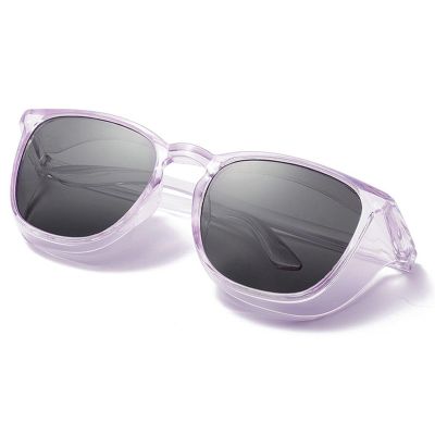 mincl Sports Sunglasses for Men UV400 Protection Glasses Womens Wrap Around Goggles for Driving Fishing Safety Sun Glasses (light purple)