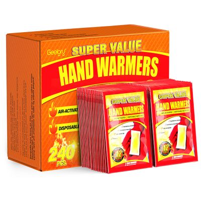 Hand Warmers Disposable 240Pcs, Long-Lasting Up to 12 Hours for Warm Body, Safe Portable Hand Warmers for Hand and Foot, Heater for Camping, Fishing, Winter for Women Men Mom Dad