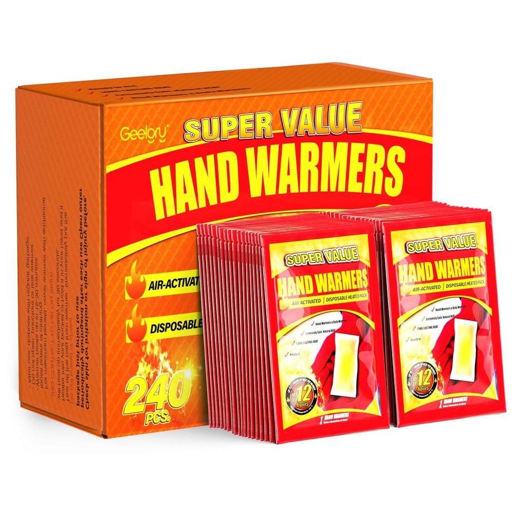 Hand Warmers Disposable 240Pcs, Long-Lasting Up to 12 Hours for Warm Body, Safe Portable Hand Warmers for Hand and Foot, Heater for Camping, Fishing, Winter for Women Men Mom Dad