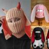 Dsgzkk Beanie,Ears Balaclava Halloween Balaclava Long Bunny Ears Hat Hat Long Ear Hat Winter Warm Funny Hat Party Favor view 4