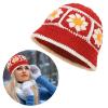 Dsgzkk Elegant Bucket Hat Floral Granny-Square Crochet Hat Holiday Decors Vacation Hat Western Cloch Style for Schoolgirls Light Purple view 2