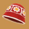 Dsgzkk Elegant Bucket Hat Floral Granny-Square Crochet Hat Holiday Decors Vacation Hat Western Cloch Style for Schoolgirls Light Purple view 3