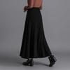 Womens Winter Soft Knitted Long Skirt Vintage High Waist Fall Elegant A-line Midi Pleated Skirt Black XL view 2